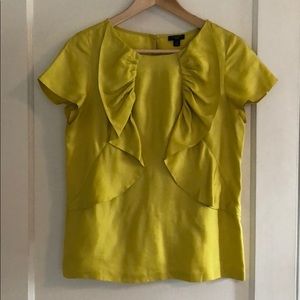 Ann Taylor 100% Silk Ruffled Blouse